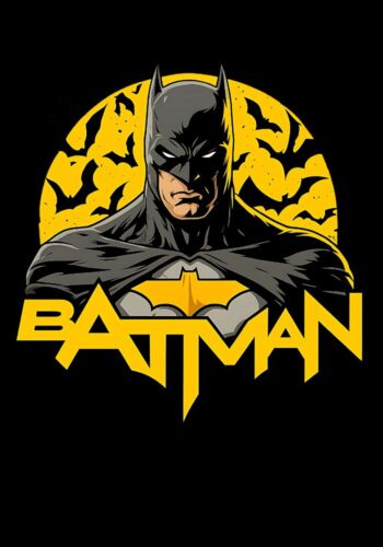 Yellow Batman Print Tshirt for Men