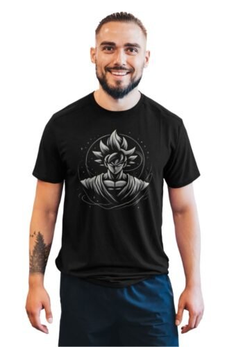 goku printed black t shirt