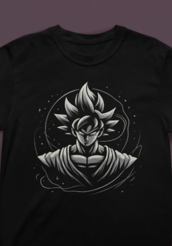 goku printed black t shirt