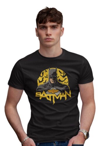 Yellow Batman Print Tshirt for Men