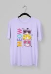 Kalavesh MEOW Cat Lover T-Shirt | Cute Cat Print Graphic Tee for Men & Women