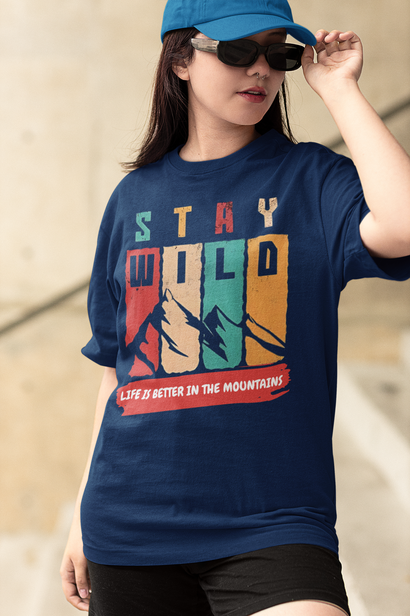 Stay Wild Unique graphic print oversized tshirt for women by kalavesh Stay Wild t-shirt for women,