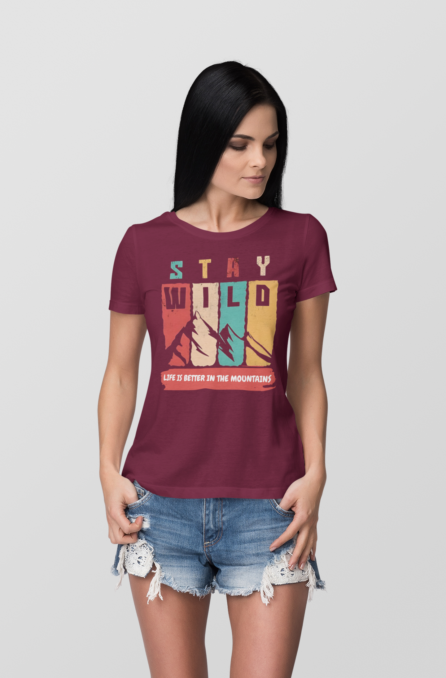 Stay Wild Unique graphic print tshirt for women by kalavesh (3)