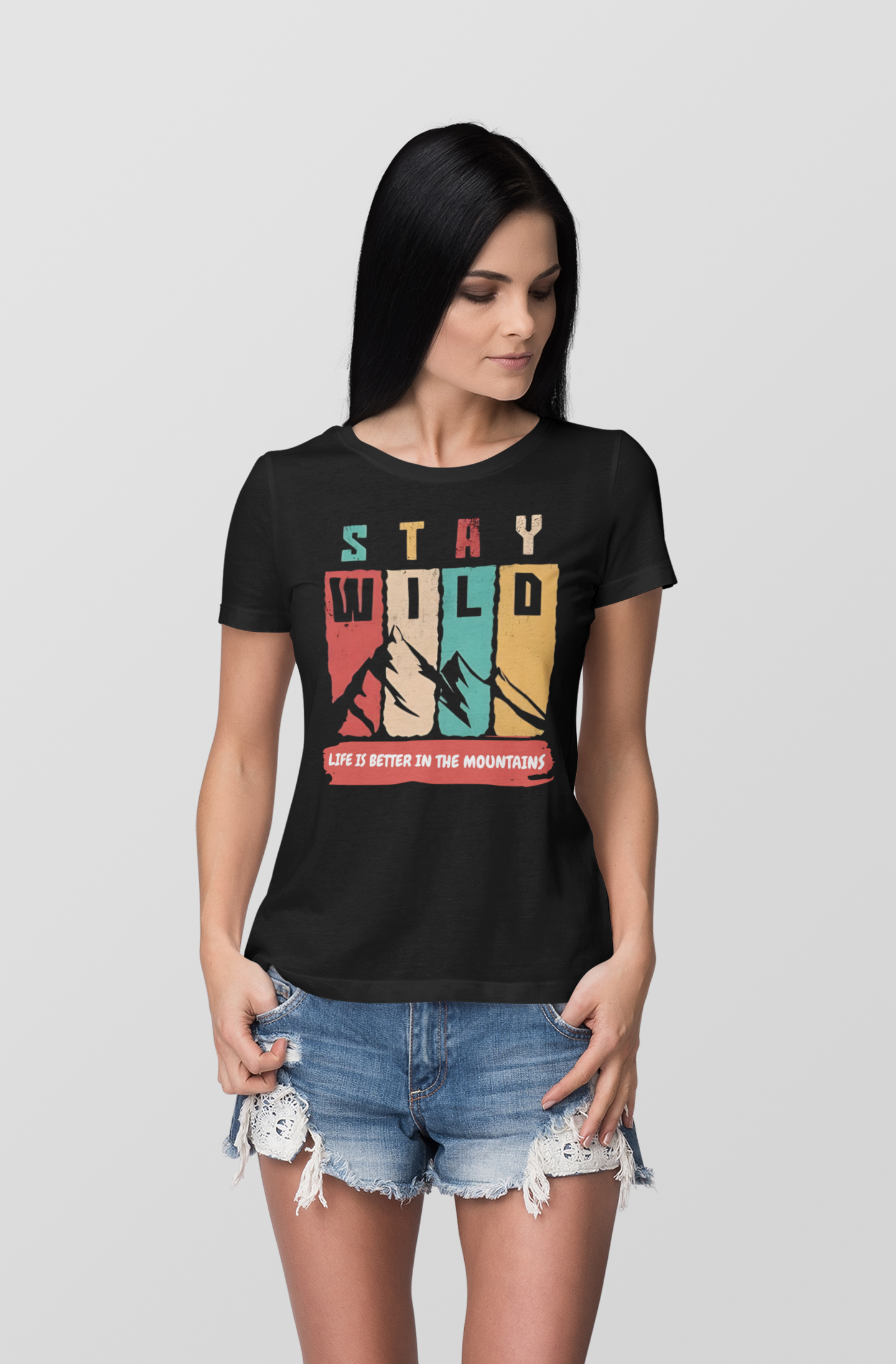 Stay Wild Unique graphic print tshirt for women by kalavesh (4)