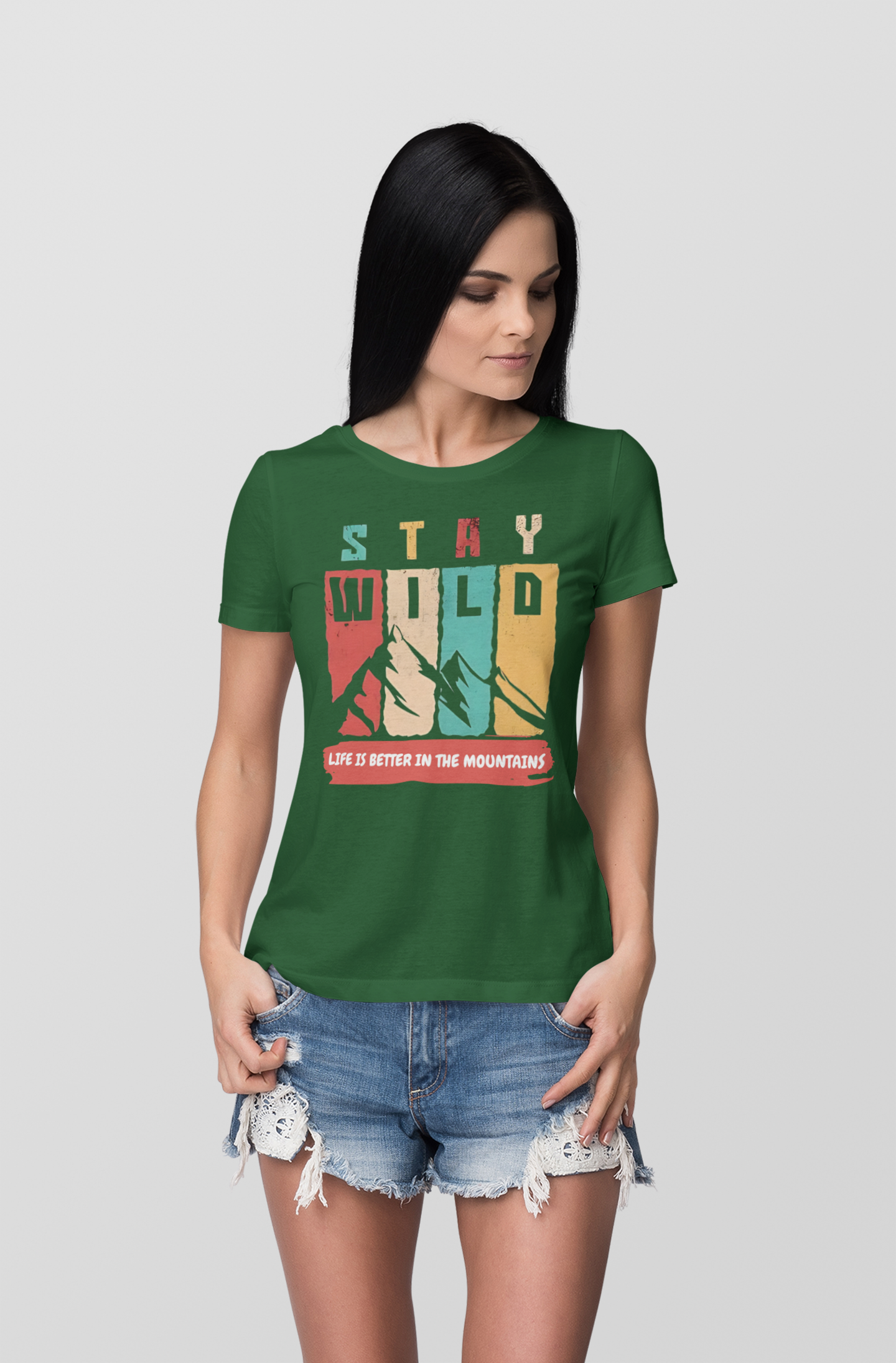 Stay Wild Unique graphic print tshirt for women by kalavesh
