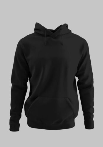 Kalavesh Black Hoodie – Classic Plain Cotton Regular Fit for Men & Women