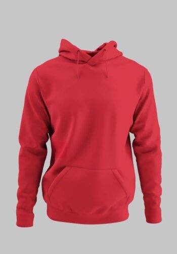Kalavesh Red Hoodie – Plain Cotton Regular Fit Hoodie for Men & Women