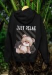 Kalavesh Just Relax Teddy Mehroon Oversized Hoodie