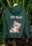 Kalavesh Just Relax Teddy Mehroon Oversized Hoodie