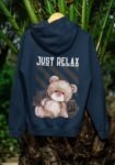 Kalavesh Just Relax Teddy Mehroon Oversized Hoodie