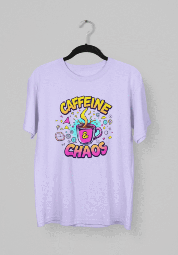 Kalavesh Caffeine and Chaos T-Shirt – Bold Graphic Cotton Tee