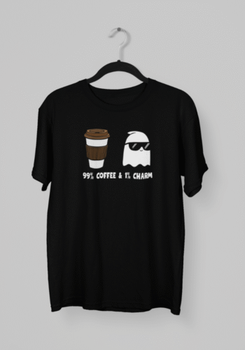 Kalavesh 99% Coffee & 1% Charm T-Shirt – Funny Cotton Graphic Tee