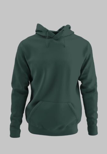 Kalavesh Dark Green Hoodie – Plain Cotton Regular Fit Hoodie for Men & Women (S-XXL)