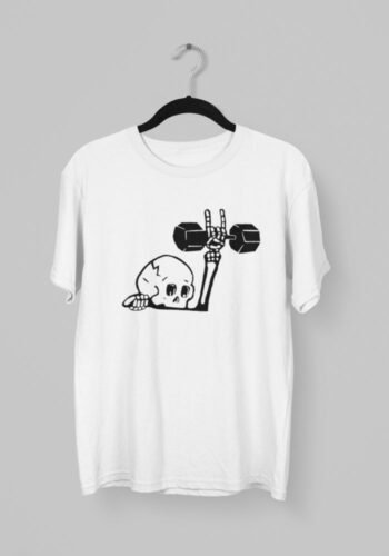 Kalavesh Gym T-Shirt – Bold Fitness Cotton Tee with Dumbbells