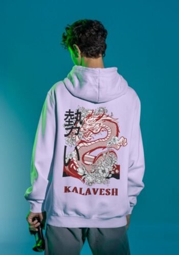Kalavesh Dragon Hoodie – Lavender Oversized Streetwear Graphic Hoodie
