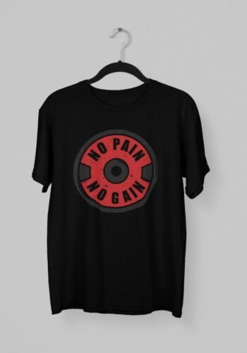 Kalavesh No Pain No Gain Round Circle T-Shirt – Motivational Gym Cotton Tee