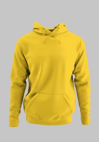 Kalavesh Yellow Hoodie – Bright Plain Cotton Regular Fit Hoodie (S-XXL)