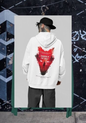 Kalavesh Wolf Hoodie – Shadow of the Wolf Red Oversized Streetwear Hoodie