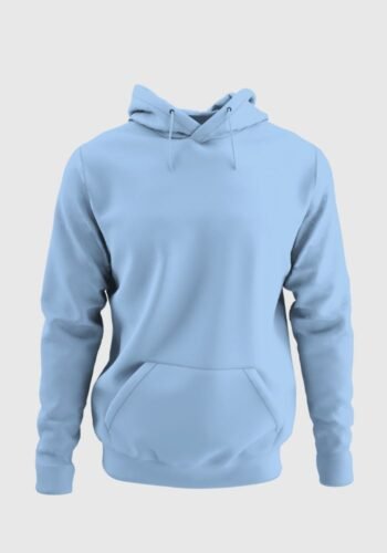 Kalavesh Light Blue Hoodie – Soft Plain Cotton Regular Fit Hoodie (S-XXL)