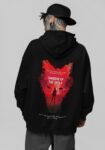 Kalavesh Wolf Hoodie – Shadow of the Wolf Red Oversized Streetwear Hoodie